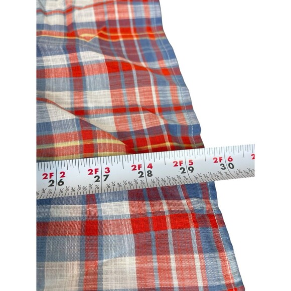 Terra & Sky Plus 4X Short Sleeve Plaid Ruffle Blouse Red Blue Cotton Top NWT - Picture 11 of 15